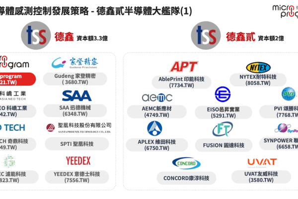 微程式與德鑫半導體、德鑫貳成員公司是合作夥伴（來源：微程式2025 年七月簡報 37 頁）德鑫聯盟當夥伴，微程式 2026-27 半導體應用增 Jul 2025