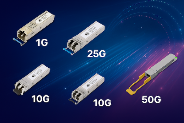 光纖網路模組展示；1G是創威主流、10G 重要性提升、25G 有潛力 創威工控、企業有成長，影音/10G 潛力受期待 Dec 2025